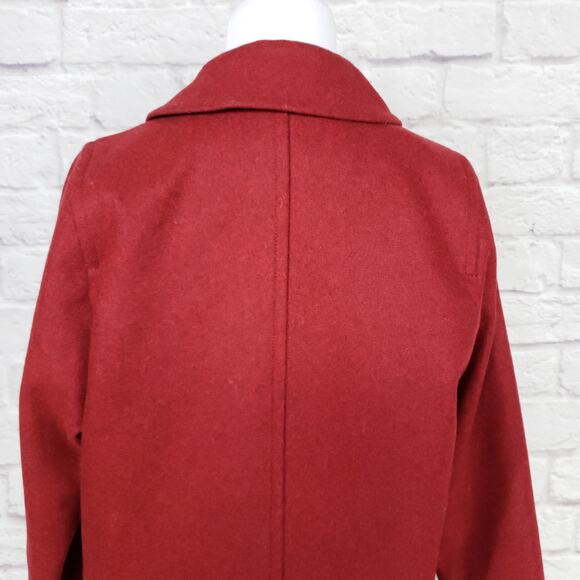 J. Crew Melton Wool Boyfriend Topcoat Red Size 00P - Picture 15 of 16